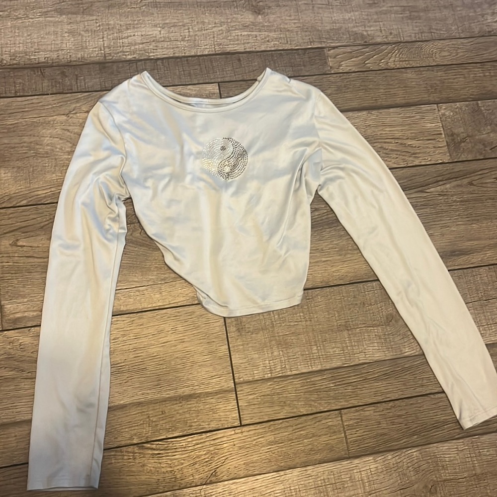 shein ying yang long sleeve crop top❤️‍🔥